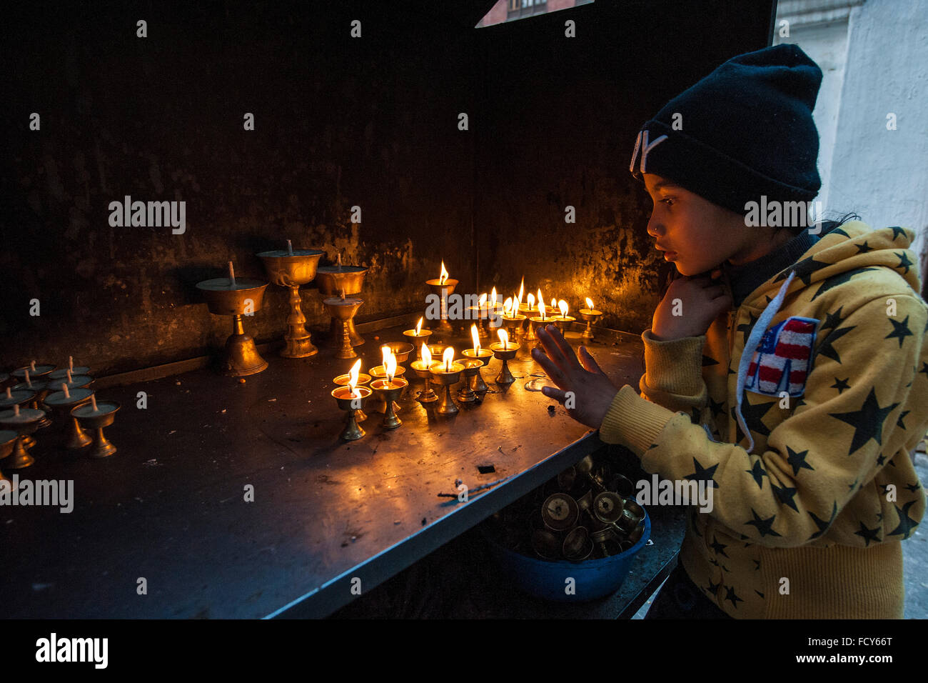 Nepal, Kathmandu, lokale stupa Stockfoto