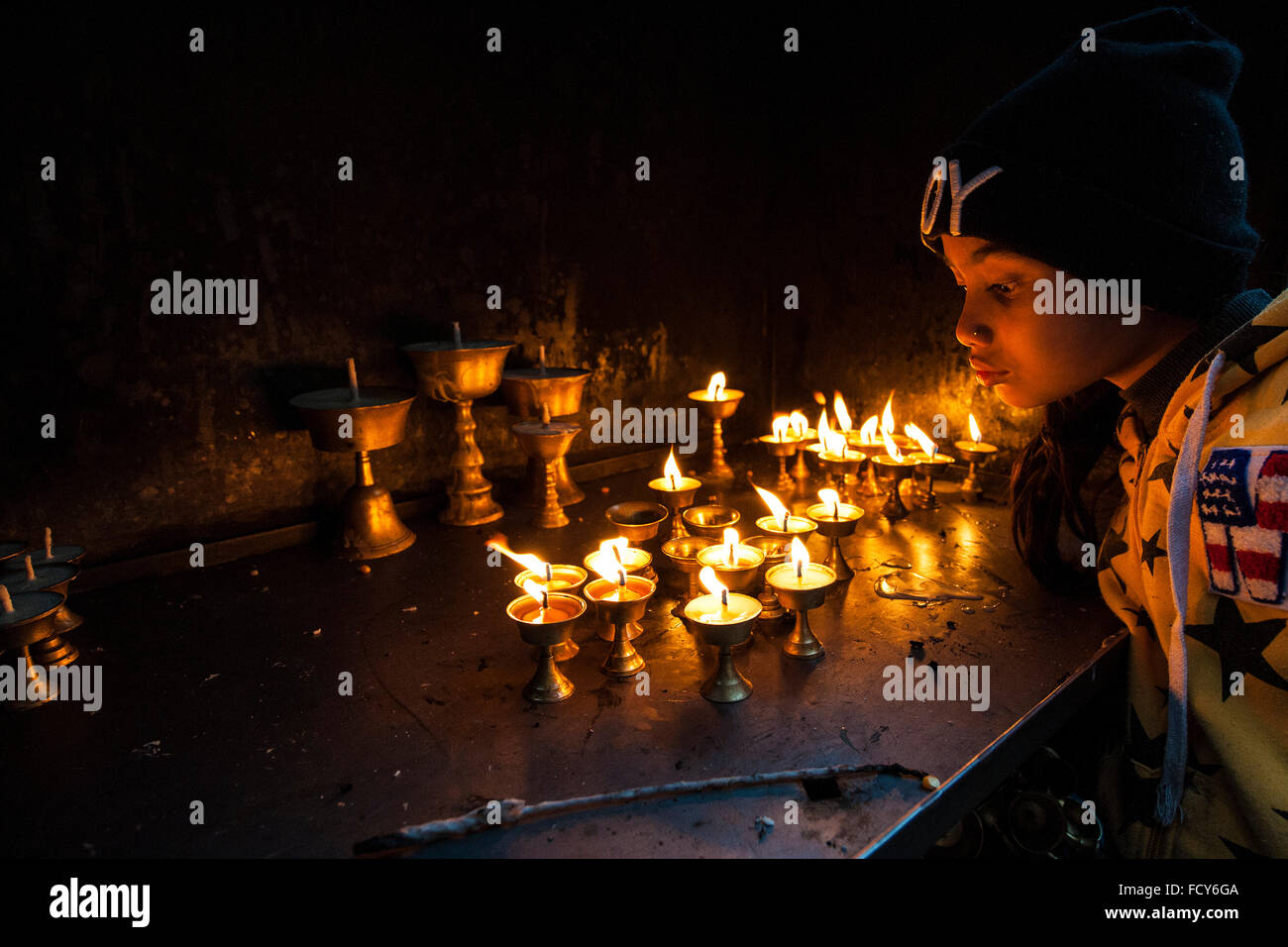 Nepal, Kathmandu, lokale stupa Stockfoto