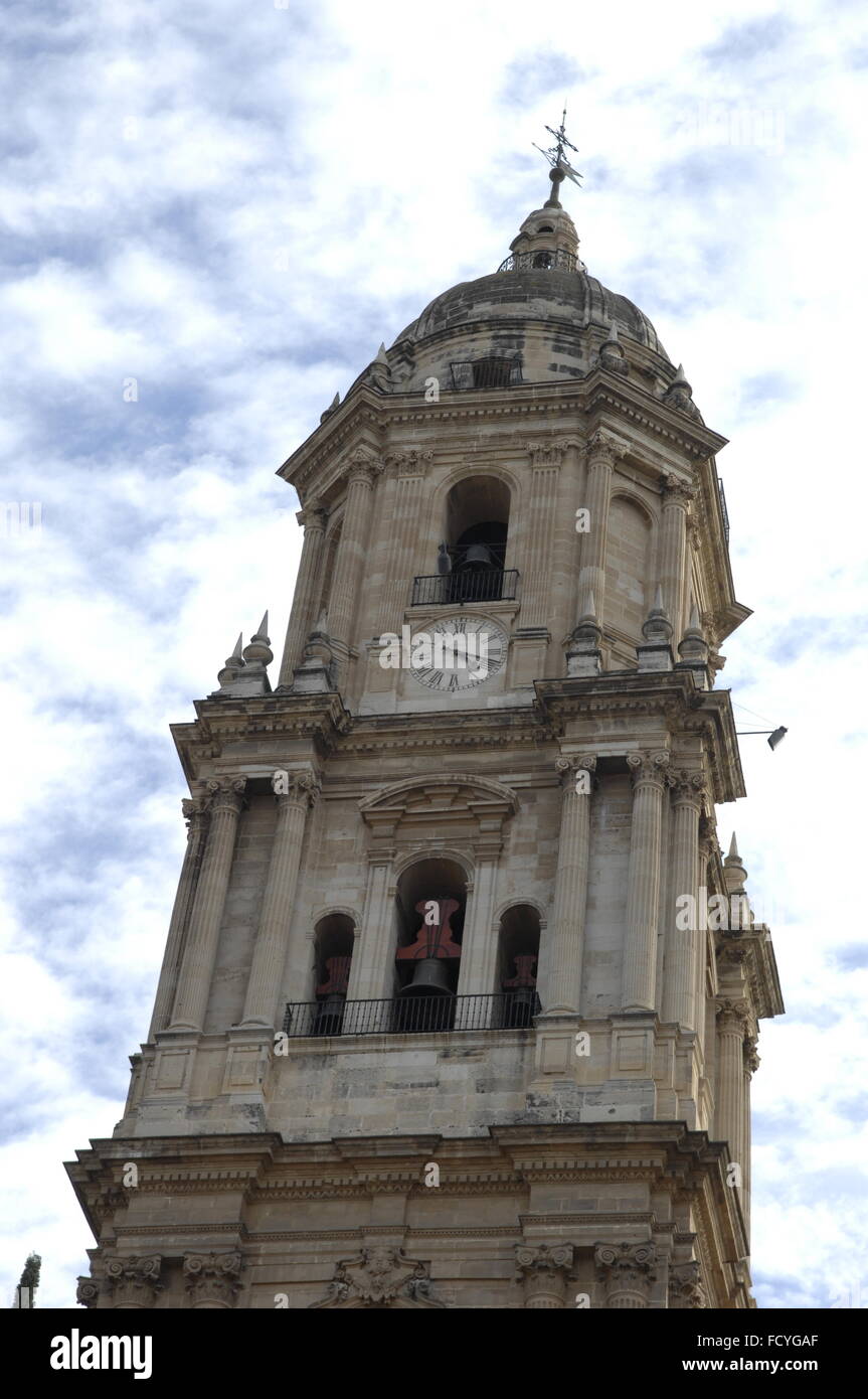 Die Kathedrale der Menschwerdung und der Dom-Museum. Oft als "La Manquita" Bedeutung "einarmige Dame", Malaga, Kosten Stockfoto