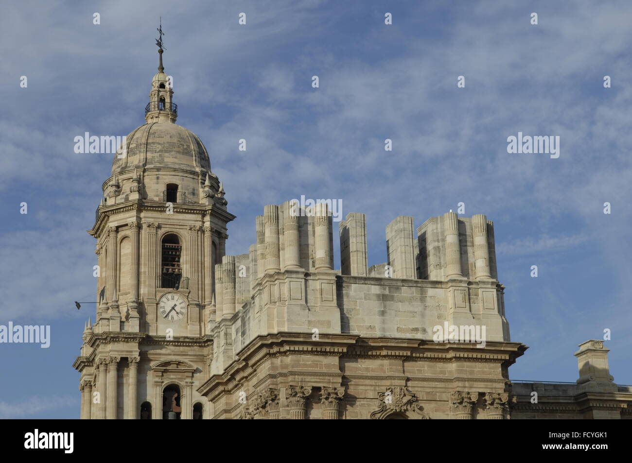 Die Kathedrale der Menschwerdung und der Dom-Museum. Oft als "La Manquita" Bedeutung "einarmige Dame", Malaga, Kosten Stockfoto