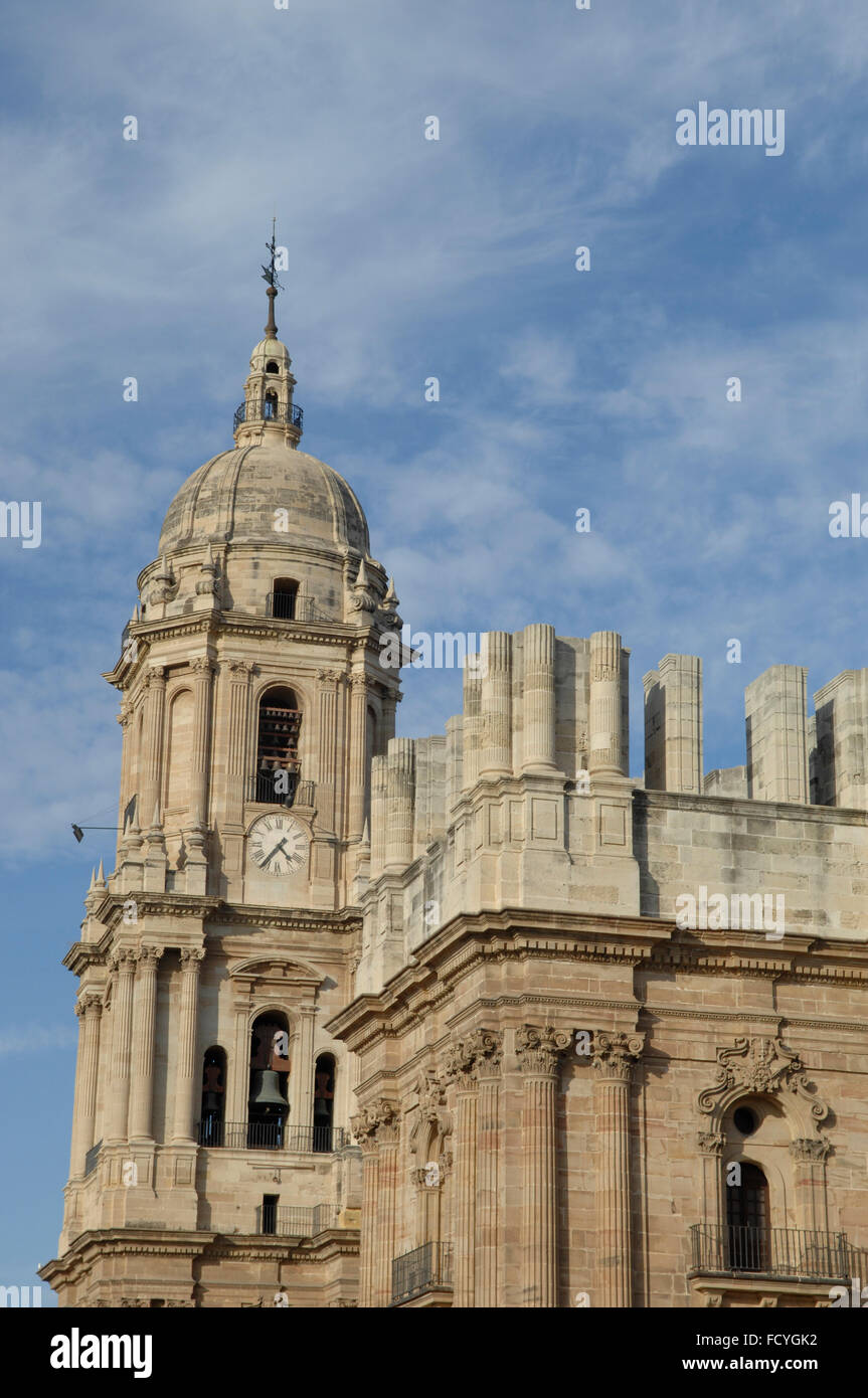 Die Kathedrale der Menschwerdung und der Dom-Museum. Oft als "La Manquita" Bedeutung "einarmige Dame", Malaga, Kosten Stockfoto