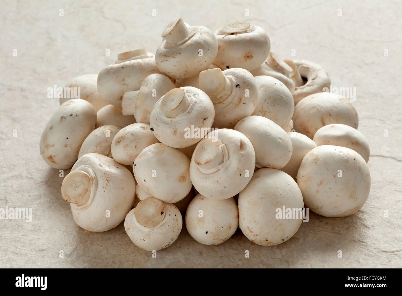 Haufen von frischem rohen Verstärkungsfunktion Pilze Stockfoto