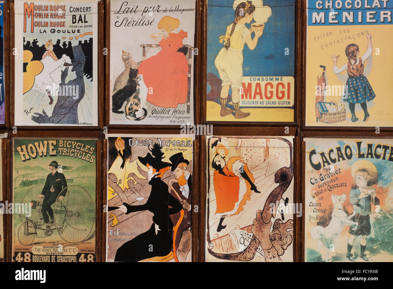 Art Nouveau Poster, Paris, Frankreich Stockfoto