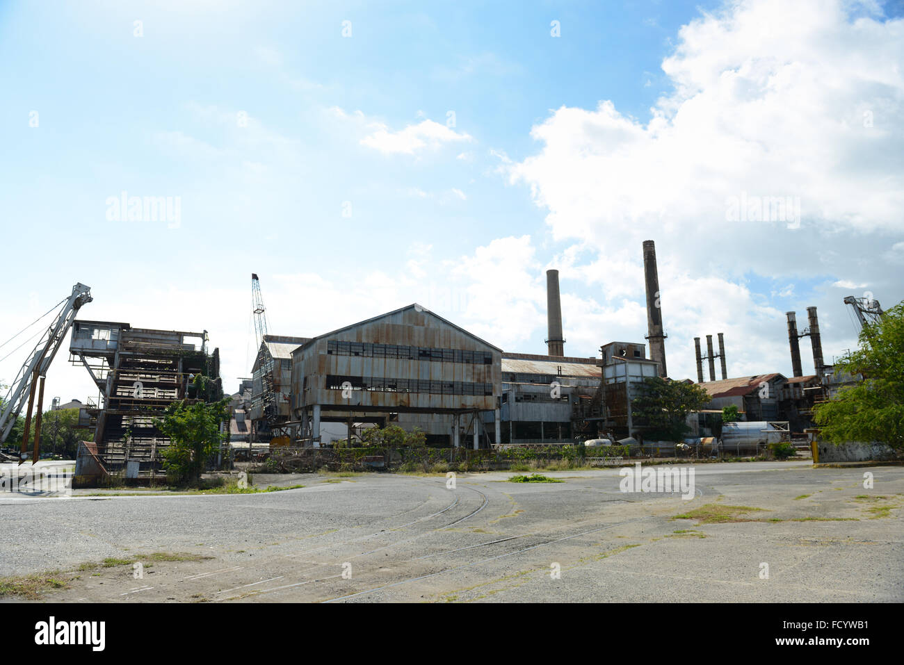 Verlassene Zuckerrohr Verarbeitungsanlagen am zentralen dieses. Ponce, Puerto Rico. Karibik-Insel. US-Territorium. Stockfoto