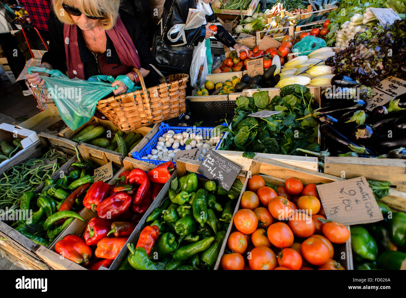 Ajaccio-Markt Stockfoto