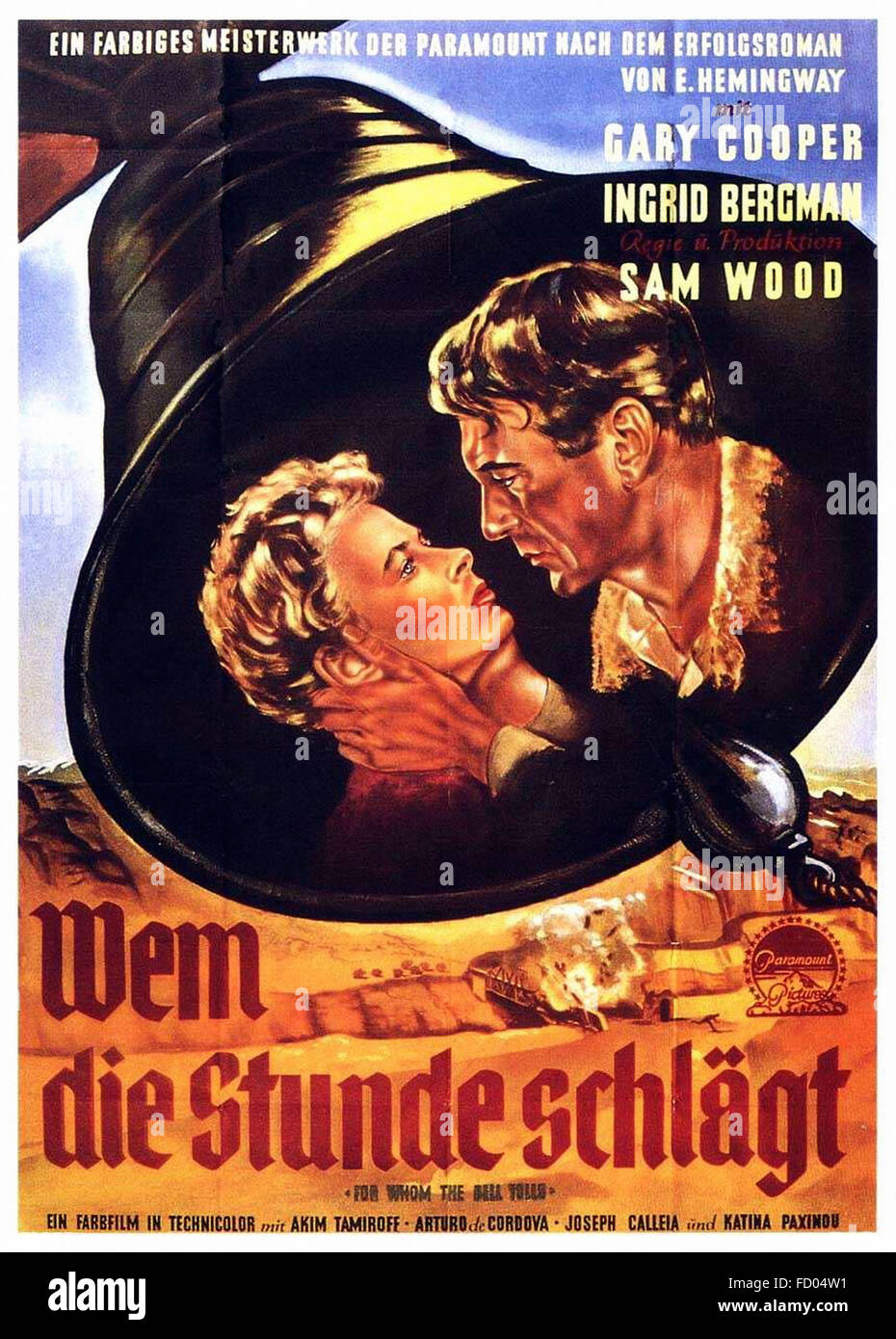 Für wen die Glocke läutet - deutsches Filmplakat Stockfoto