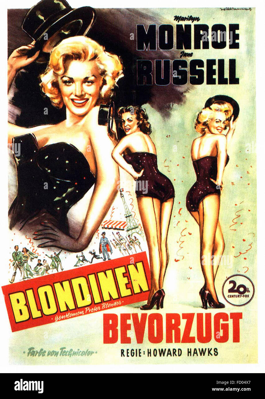 Gentlemen Prefer Blondes (1953) - Deutsches Filmplakat Stockfoto