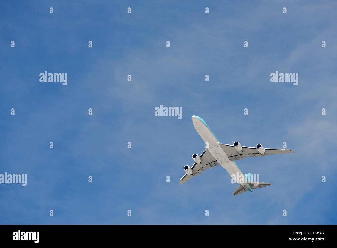 Nahaufnahme einer Frachtmaschine. Stockfoto