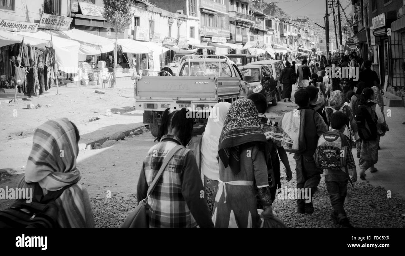 Einheimische in Leh, Ladakh, Indien Stockfoto