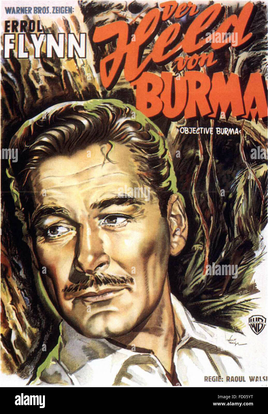 Ziel, Burma - deutsches Filmplakat Stockfoto