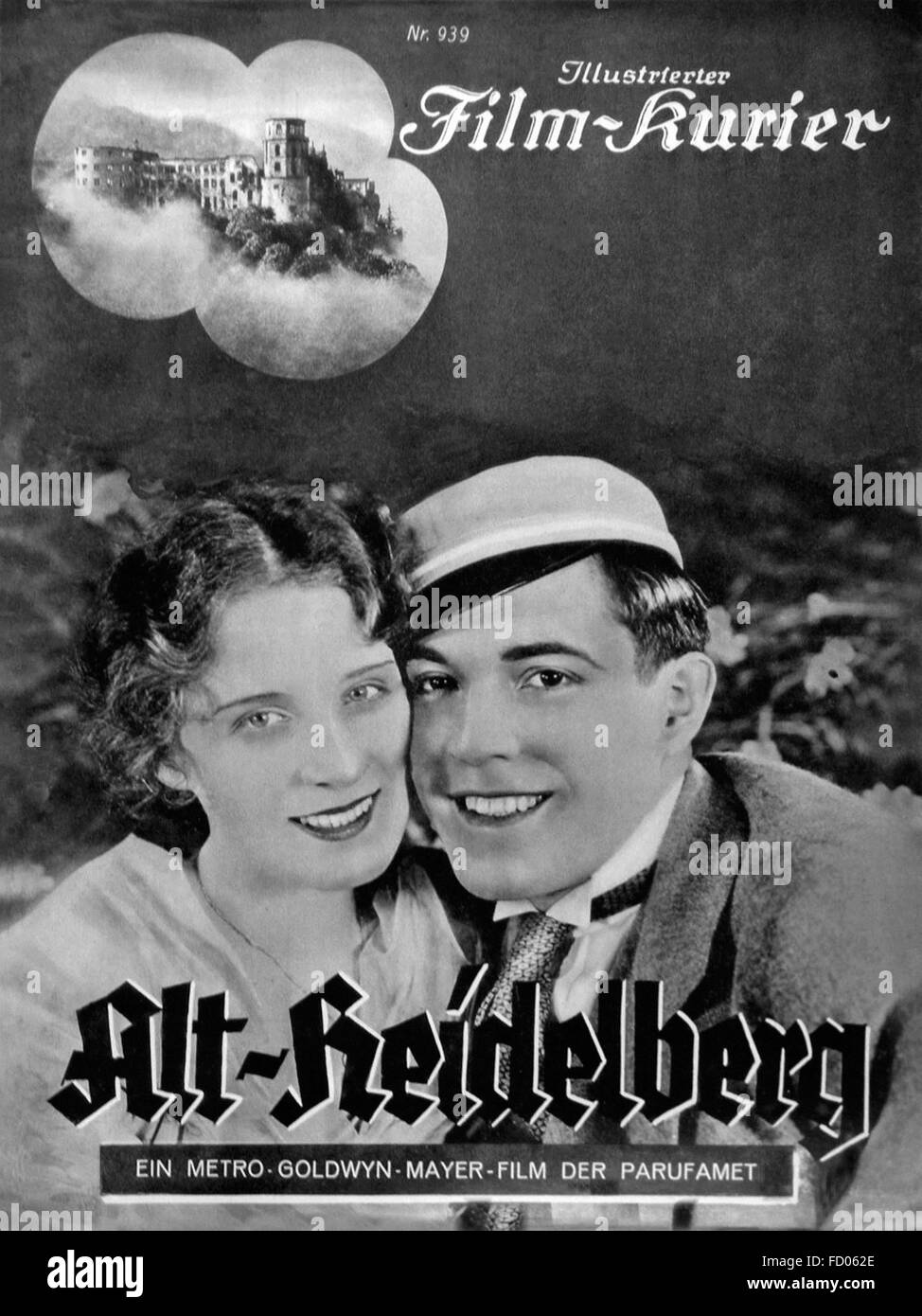 Studentenprinz in Alt Heidelberg - deutsches Filmplakat Stockfoto