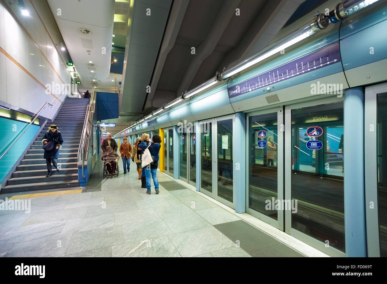 Italien-Turin-Metro Turin-Dante-Station Stockfoto