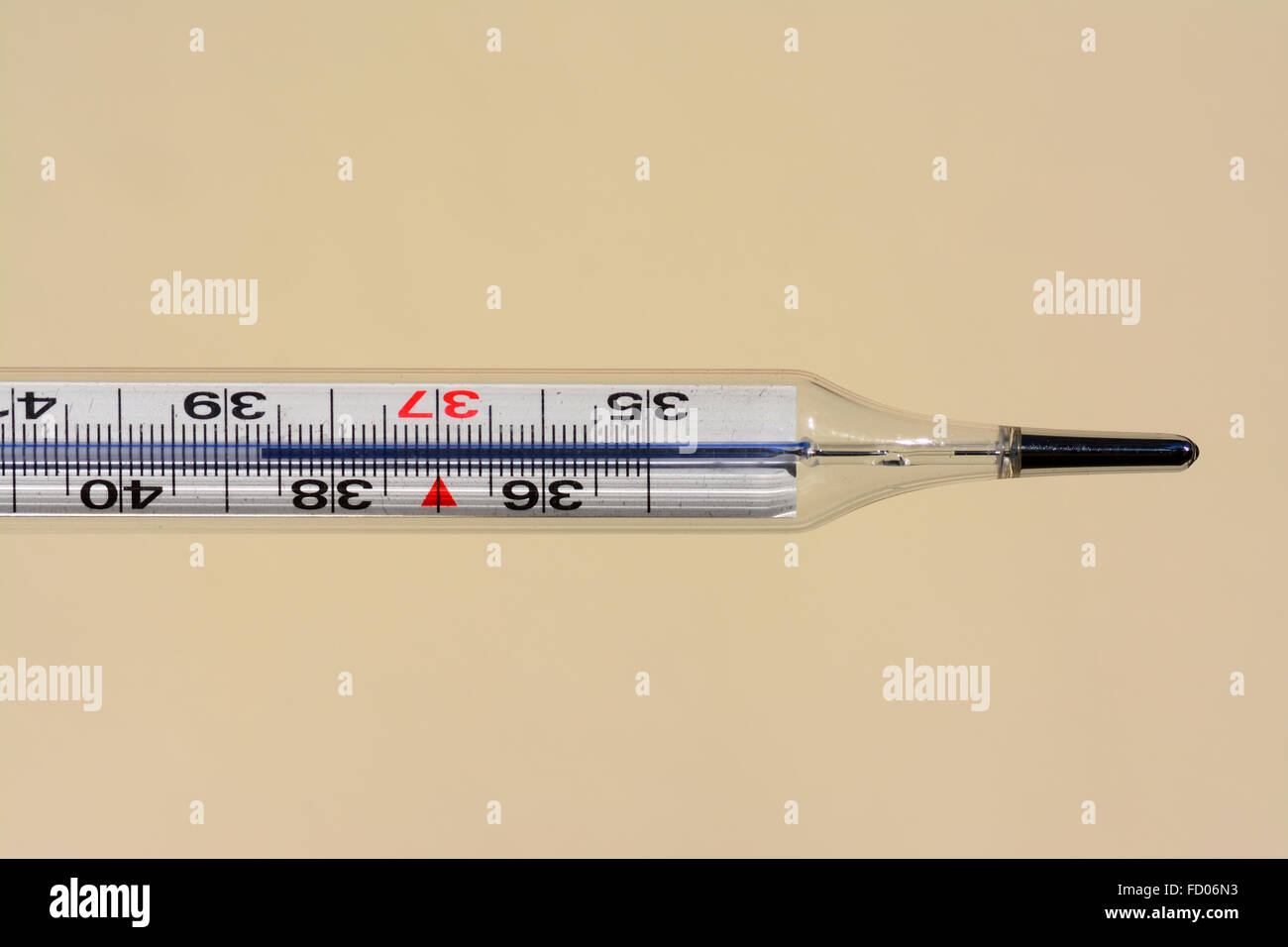 Thermometer und Fieber Stockfoto
