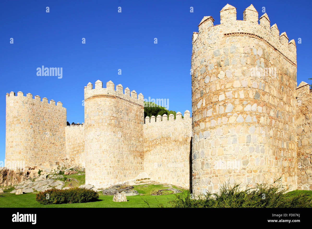 Stadtmauer von Ávila, Kastilien und Leon, Spanien Stockfoto