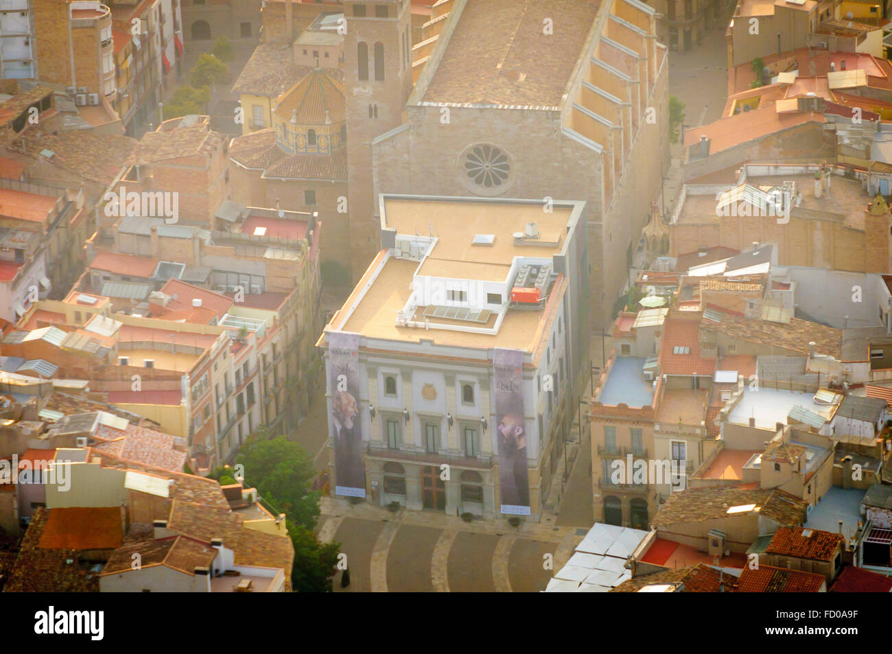 Luftbild von Igualada Rathaus Stockfoto