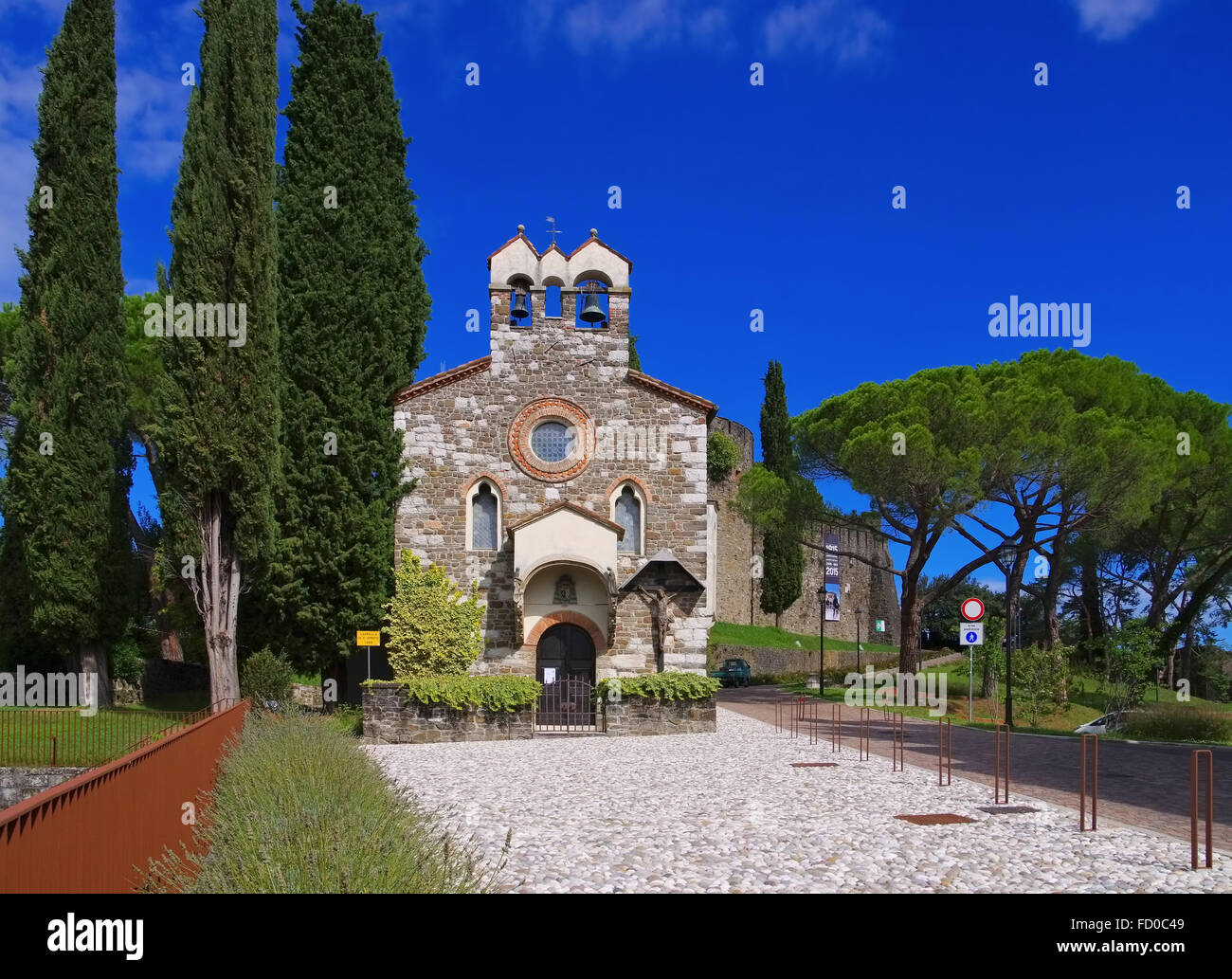 Gorizia in Italien, sterben Burgkapelle - Gorizia in Italien, die Burg und die Kapelle Stockfoto