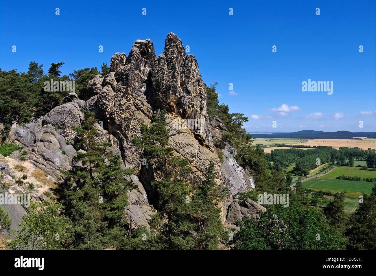 sterben Sie die Teufelsmauer Im Harz - der Teufel-Wand im Harz Moubtains Stockfoto