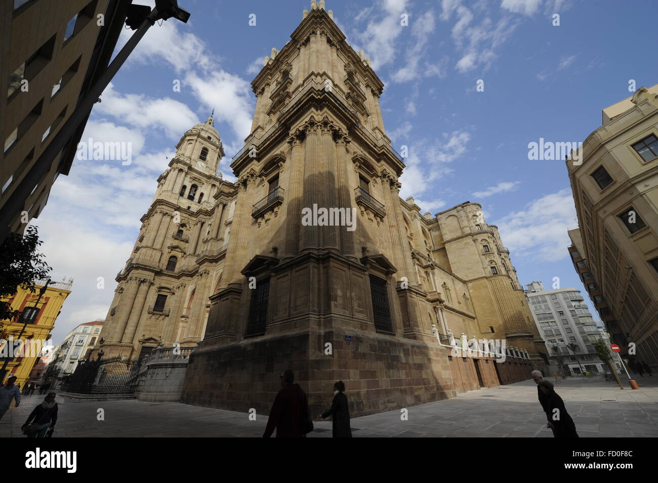 Weitwinkel der Kathedrale in Malaga, Spanien Stockfoto