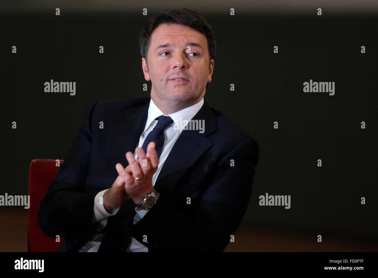 Rom, Italien. 25. Januar 2016. Matteo Renzi. Italienische Premier trifft des iranischen Präsidenten. Bildnachweis: Insidefoto/Alamy Live-Nachrichten Stockfoto