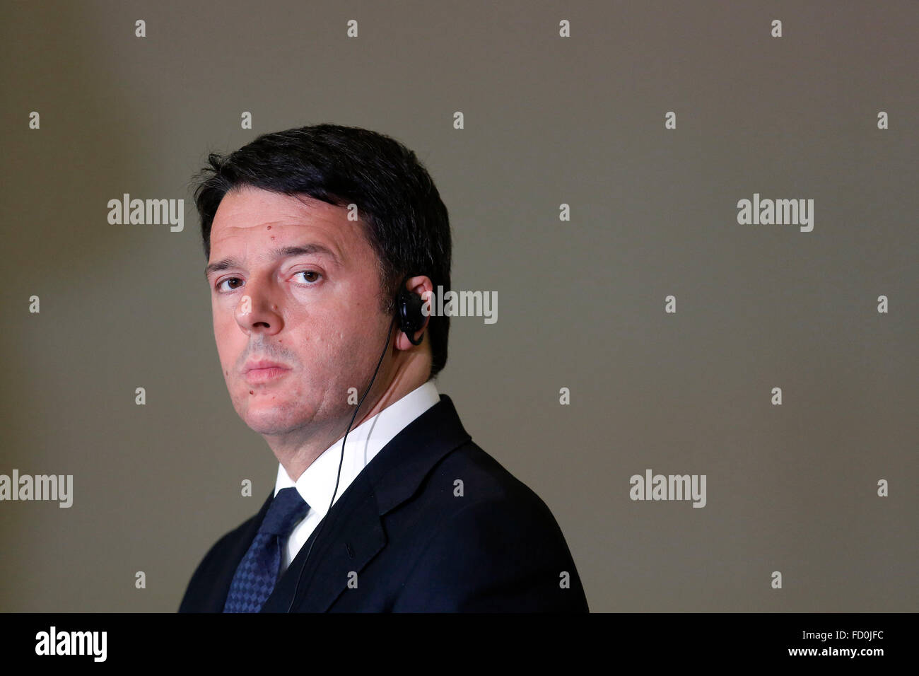 Rom, Italien. 25. Januar 2016. Matteo Renzi Rom 25. Januar 2016 Campidoglio. Italienische Premier trifft des iranischen Präsidenten. Bildnachweis: Insidefoto/Alamy Live-Nachrichten Stockfoto