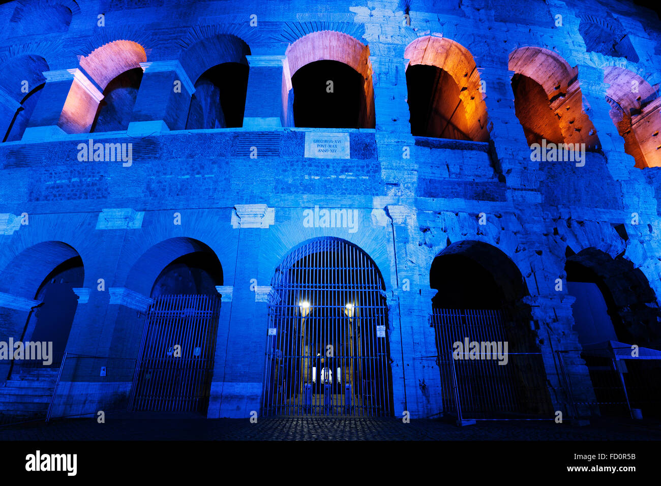 Das Kolosseum oder Kolosseum oder flavische Amphitheater in Rom, Italien;  (Lateinisch: Amphitheatrum Flavium); Anfiteatro Flavio oder Colosseo Stockfoto