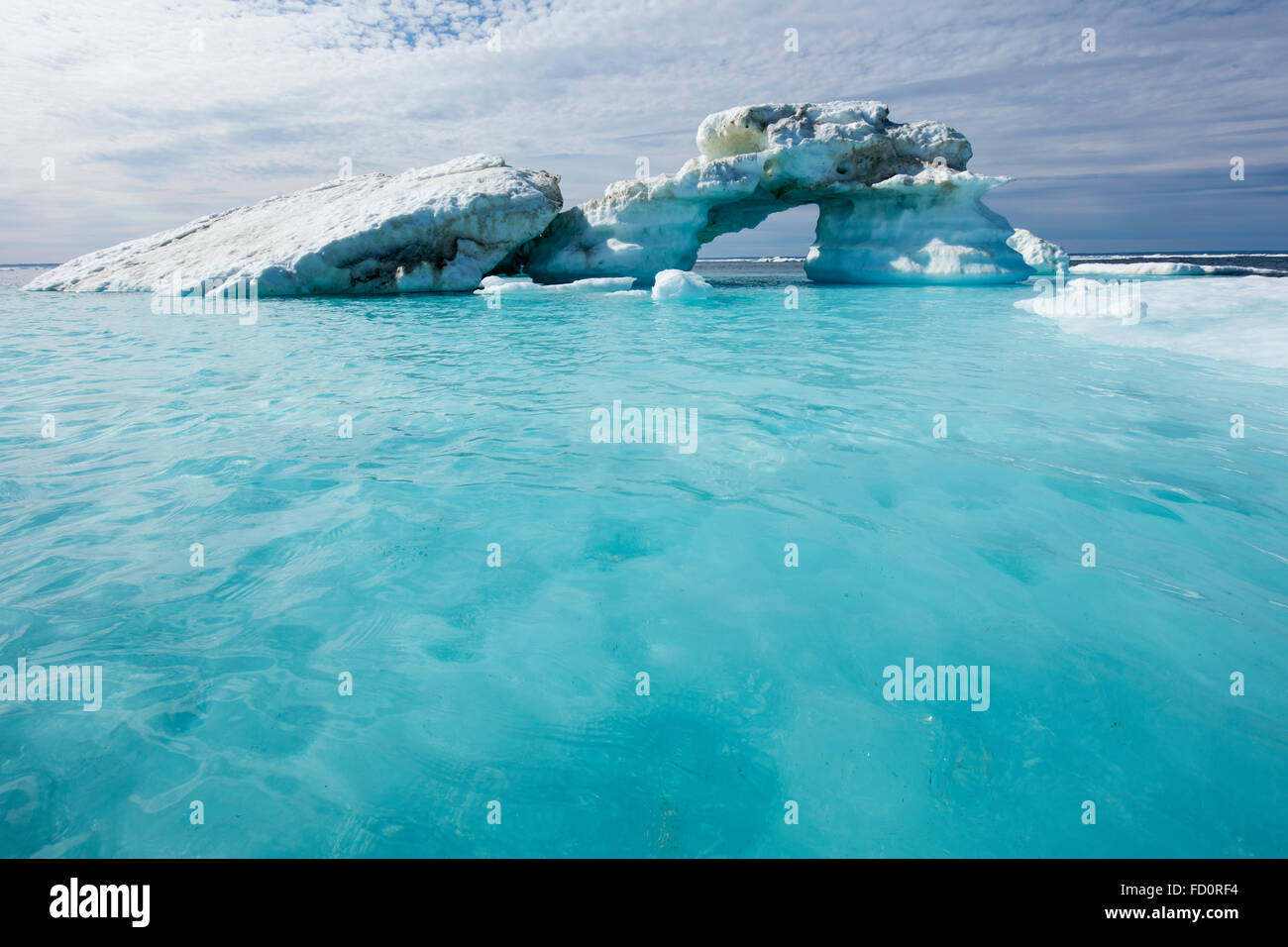 Kanada, Territorium Nunavut, Repulse Bay, schmelzende Eisberge im Hafen Inseln in der Hudson Bay südlich von Polarkreis Stockfoto