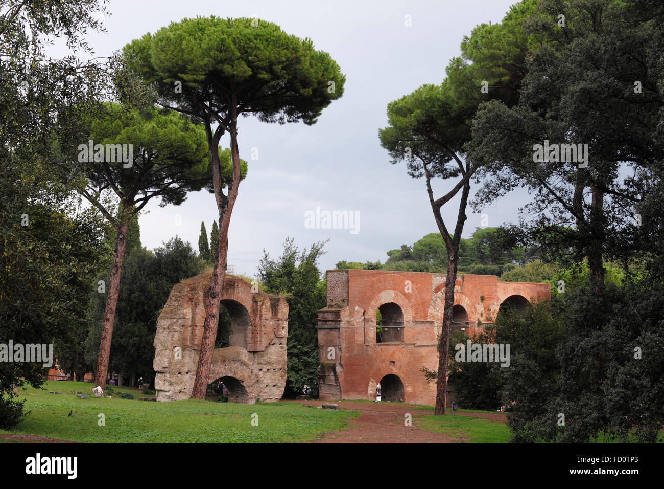 Nero-Aquädukt (Aqua Claudia) auf dem Palatin (Palatino) in Rom, Italien Stockfoto