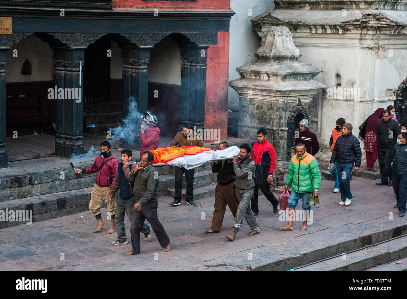 Nepal, Kathmandu, Pashupatinath, Einäscherung Beerdigung Stockfoto