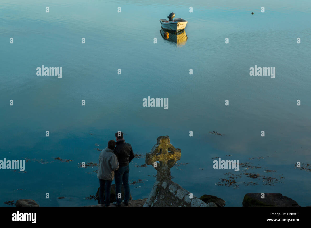 Frankreich, Bretagne, Morbihan, Saint Cado de Belz in der Ria d Etel. Stockfoto