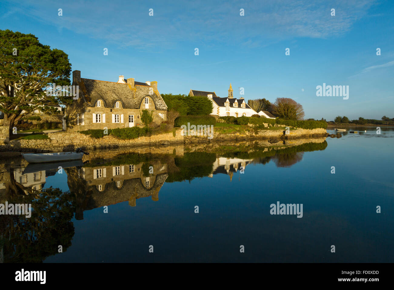 Frankreich, Bretagne, Morbihan, Saint Cado de Belz in der Ria d Etel. Stockfoto