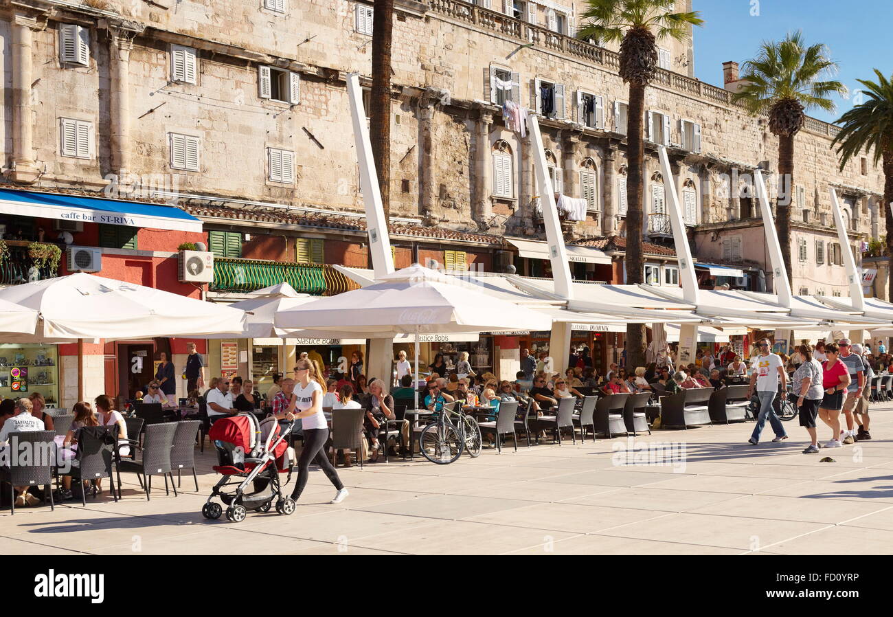 Split, Kroatien, alte Straße in Split, Unesco-Destination in Kroatien Stockfoto