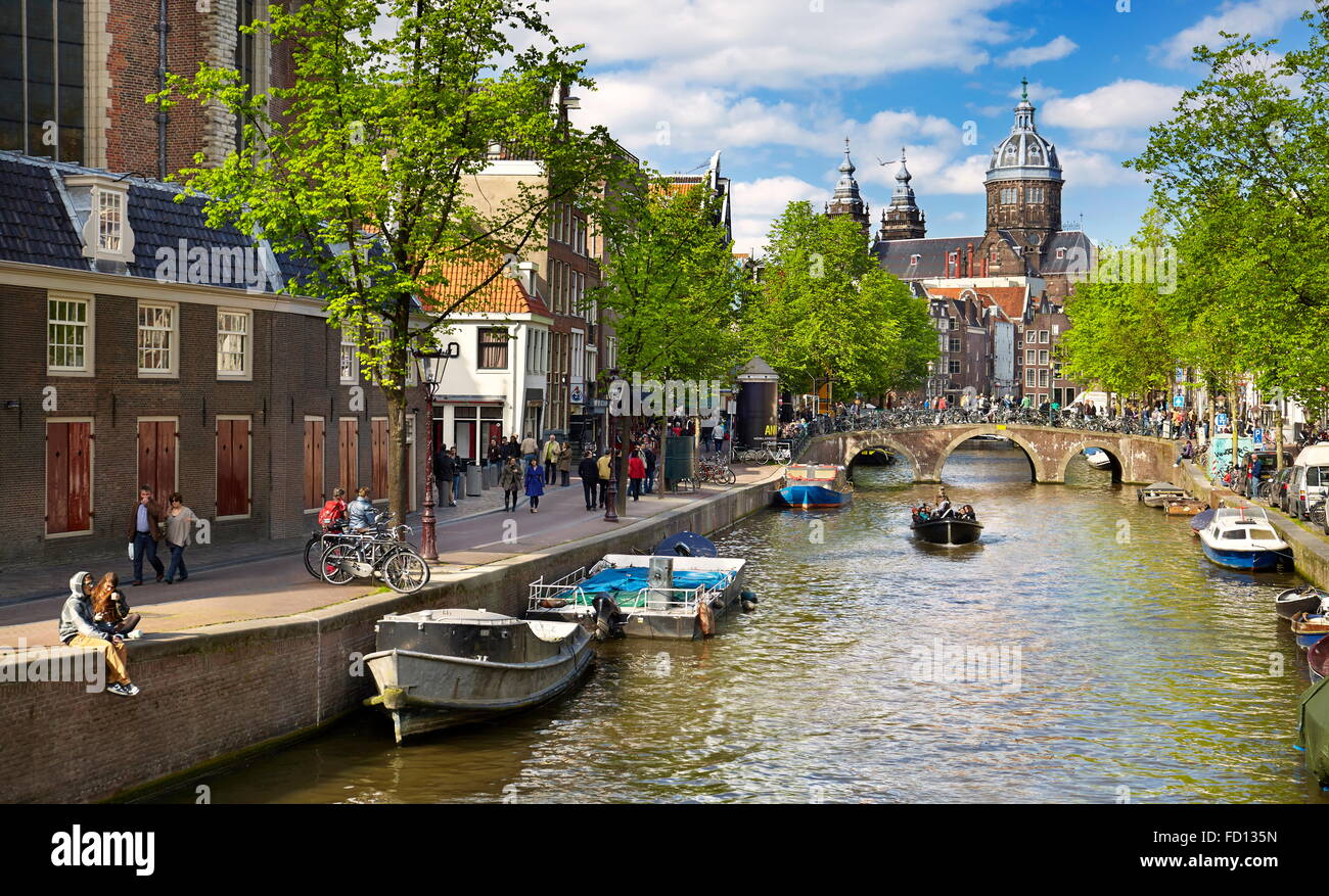 Grachten von Amsterdam, Holland, Niederlande Stockfoto