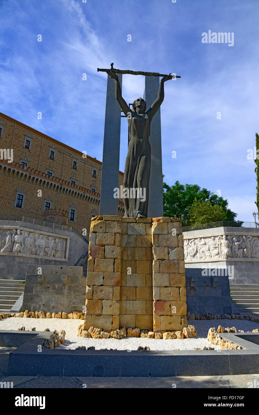 Hängende Statue Museum Ejercito El Alcazar Toledo Spanien ES Stockfoto