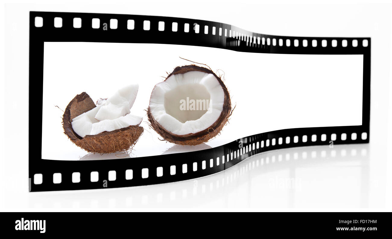Kokos-Filmstreifen Stockfoto