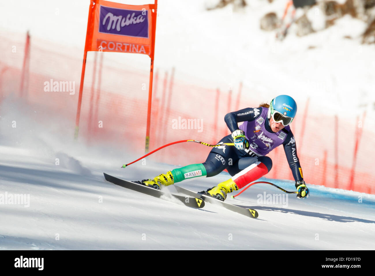 Cortina d ' Ampezzo, Italien 23. Januar 2016. STUFFER Verena(Ita) im Wettbewerb in der Audi Fis Alpine Ski World Cup Women Abfahrt Stockfoto