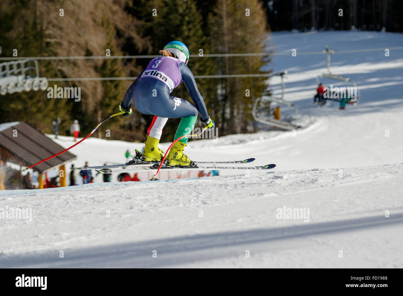 Cortina d ' Ampezzo, Italien 23. Januar 2016. STUFFER Verena(Ita) im Wettbewerb in der Audi Fis Alpine Ski World Cup Women Abfahrt Stockfoto