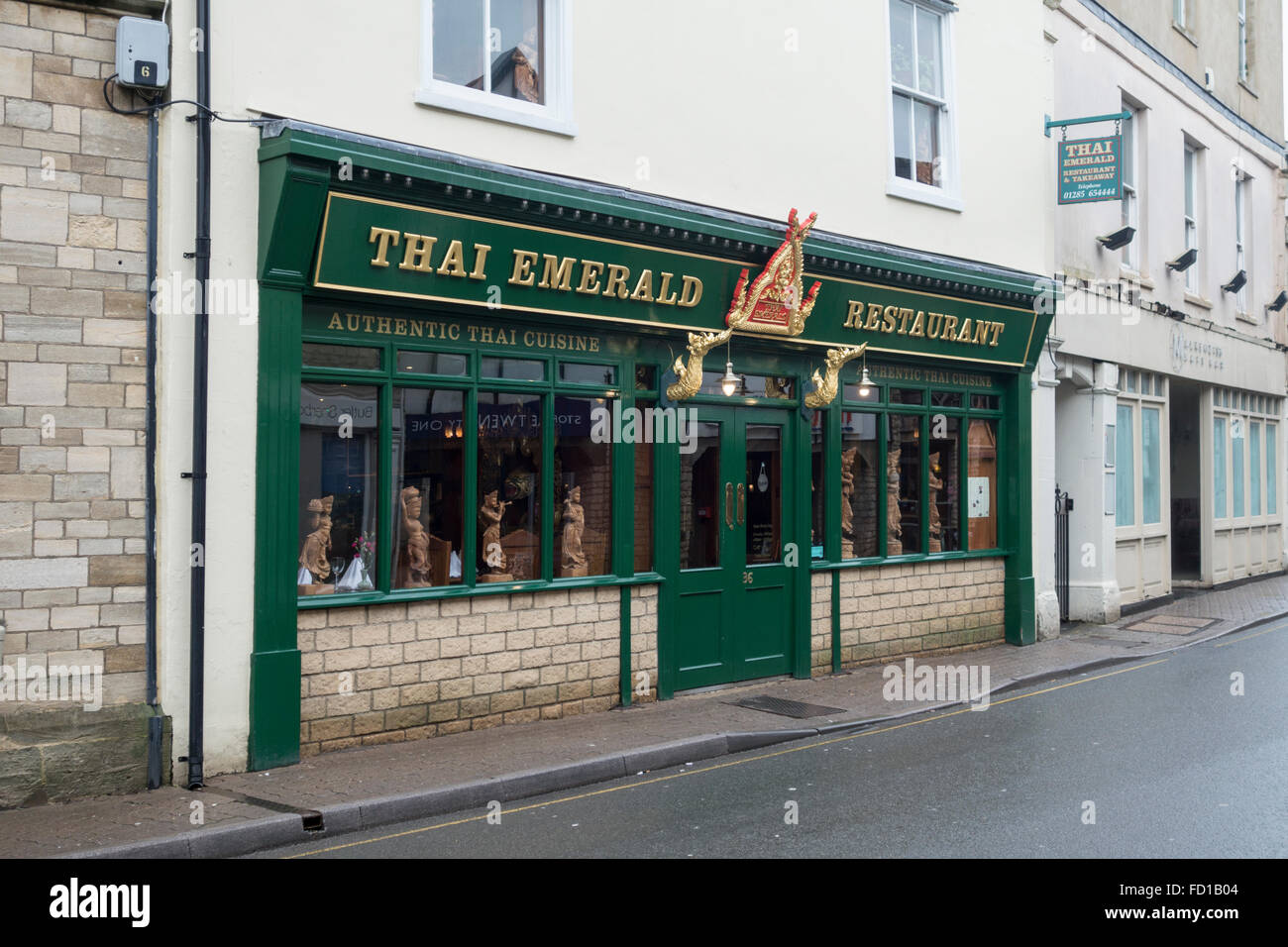 Thai Emerald Restaurant, Cirencester, Gloucestershire, England, Großbritannien Stockfoto