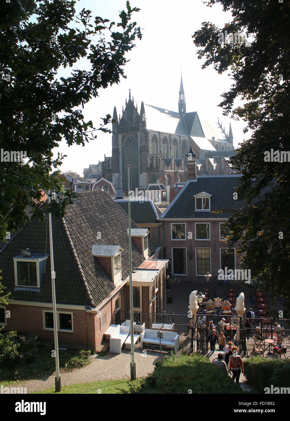 Eingangstor zum Schloß Hügel, eine mittelalterliche 11. Jahrhundert Festung in der Altstadt von Leiden, Niederlande Stockfoto