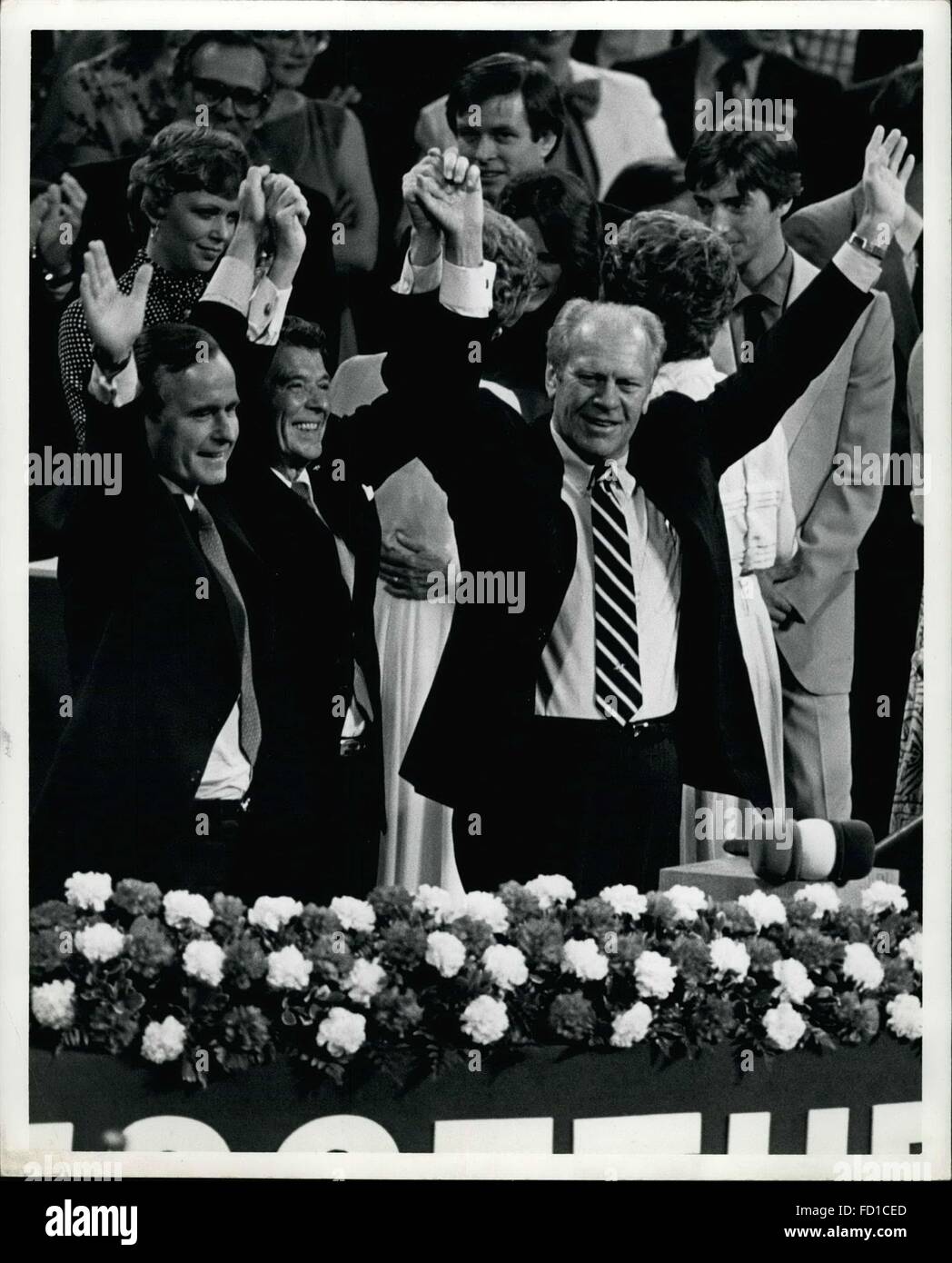 1983 - Ronald Reagan Gerald Ford George Bush Sr. © Keystone Bilder USA/ZUMAPRESS.com/Alamy Live-Nachrichten Stockfoto