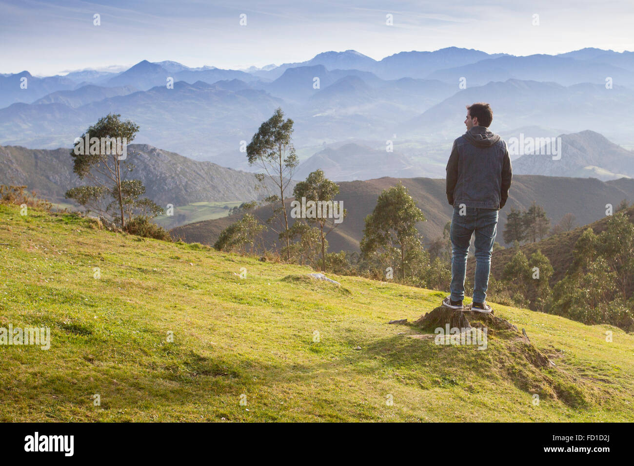 Aussicht von El Fitu Viewer, Asturien, Spanien. Stockfoto