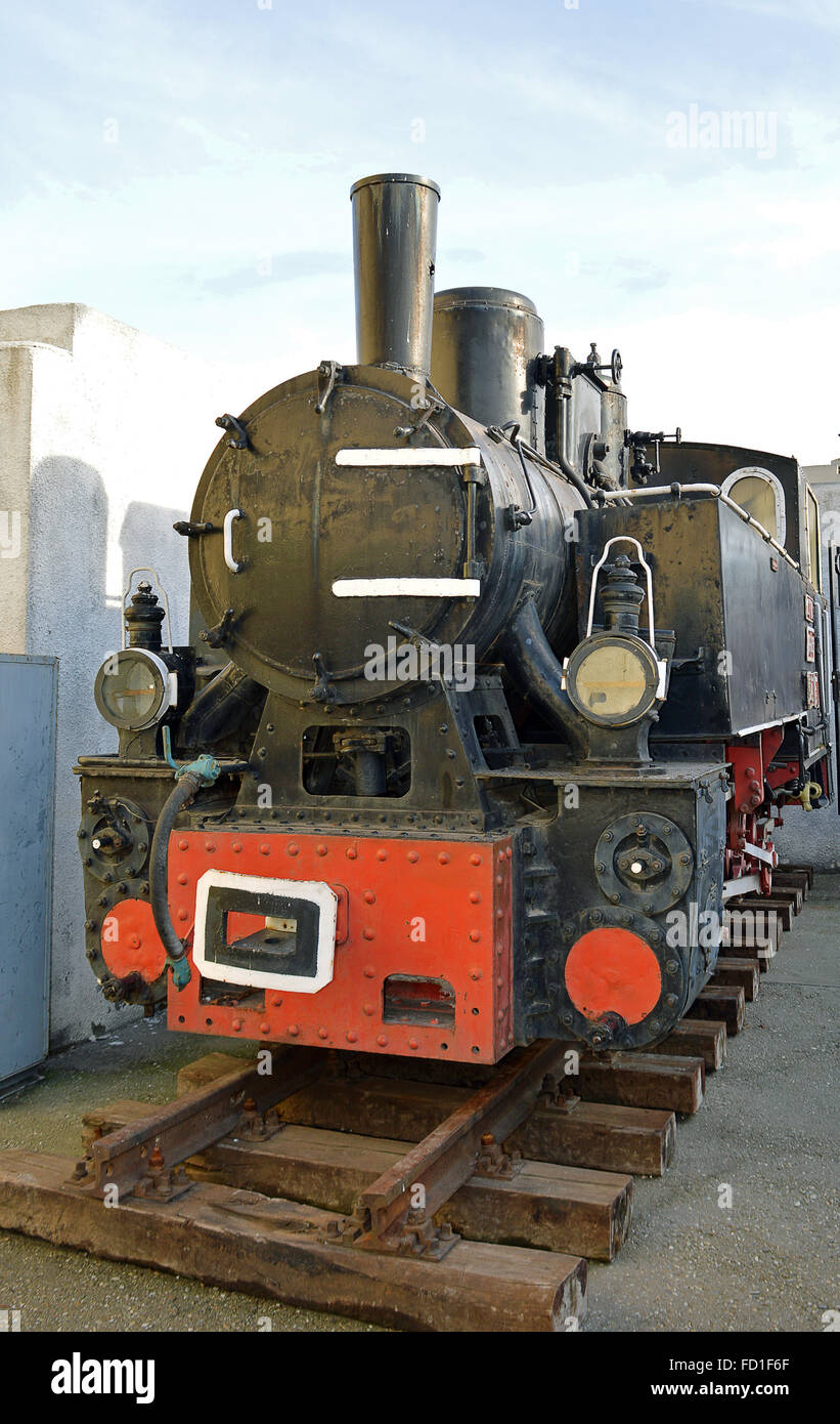 Eine alte Dampflokomotive gebaut in der Sovrommetal Fabrik in Resita, Rumänien Stockfoto