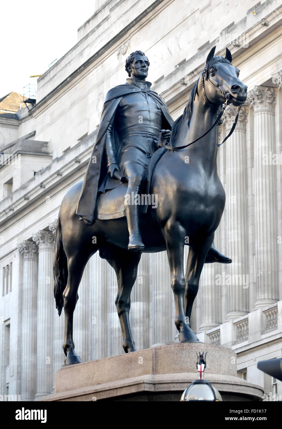 London, England, Vereinigtes Königreich. Der Herzog von Wellington, Bank-Junction - Royal Exchange-Statue (Sir Francis Chantrey, 1844) Stockfoto