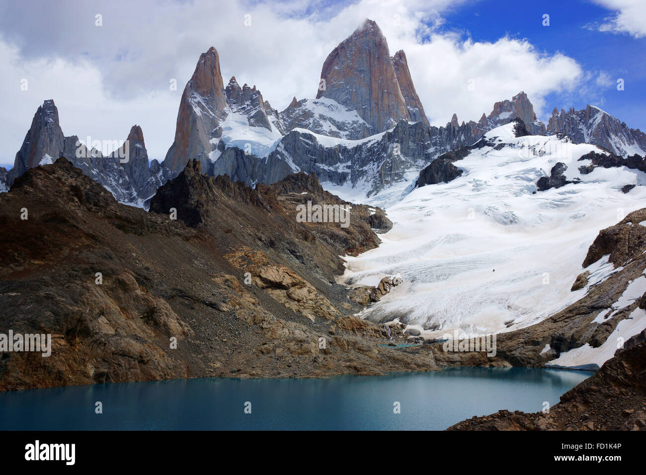 Cerro Fitz Roy, Laguna Los Tres, Los Glaciares Nationalpark, Patagonien, Argentinien Stockfoto