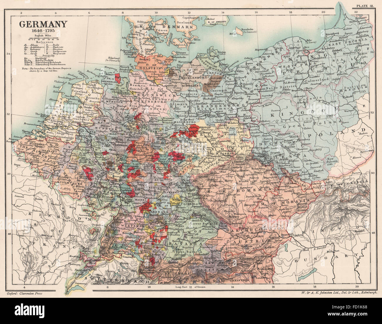 Historische Karte Reprint Postkutschenstrecken Deutschland 1795 
