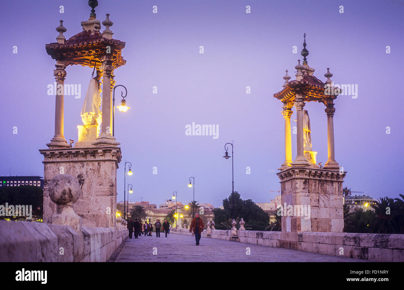 "Del Mar´Bridge in Jardi (Garten) del Turia, Valencia, Spanien Stockfoto