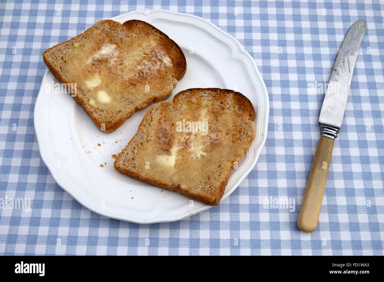 Konifizierten Schwarzbrot-toast Stockfoto