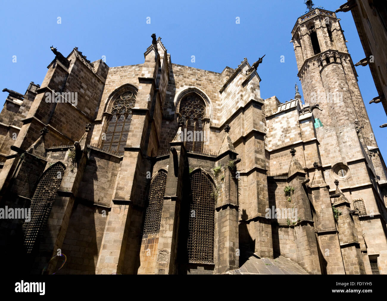 Kathedrale von Barcelona von hinten Stockfoto