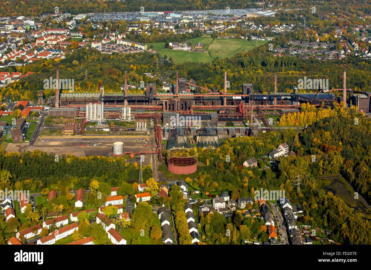 Kokerei Zollverein, Herbst, Zollverein Coal Mine Industriekomplex, UNESCO-Weltkulturerbe, Essen, Ruhrgebiet Stockfoto