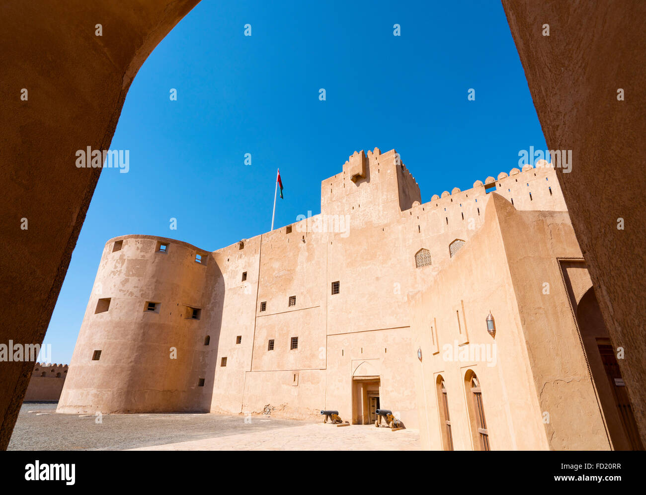 Außenansicht des historischen Fort von Jabrin in Oman Stockfoto