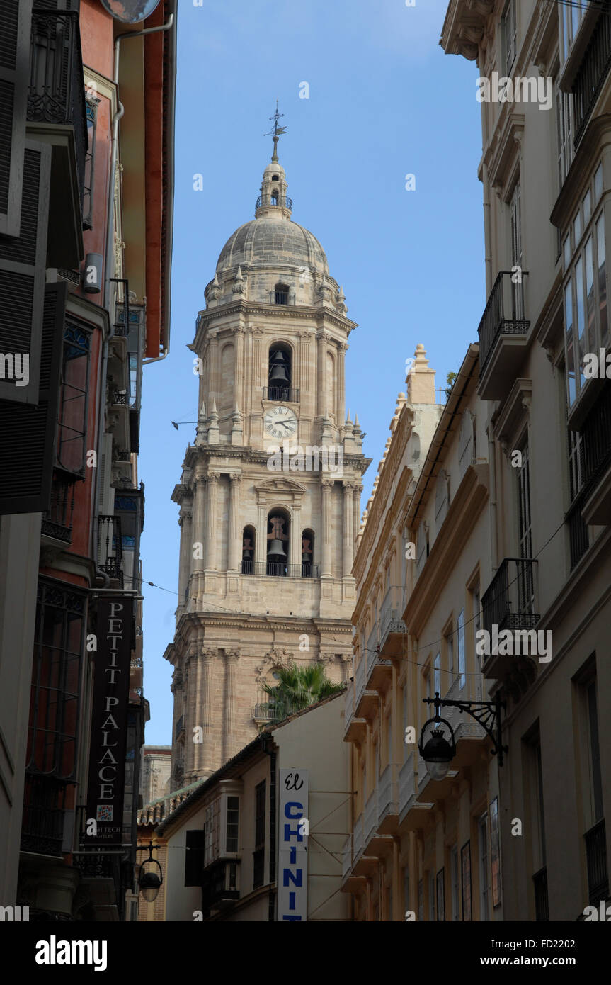 Die Kathedrale der Menschwerdung und der Dom-Museum. Oft als "La Manquita" Bedeutung "einarmige Dame", Malaga, Kosten Stockfoto